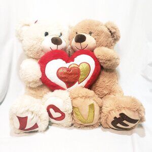 Hugging Teddy Bears Valentine's Day Hug Me 15" Plush Stuffed Animal Romantic
